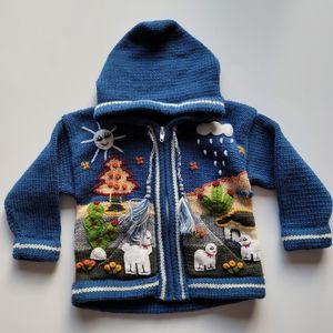 Hand knitted Peruvian inspired sweater.